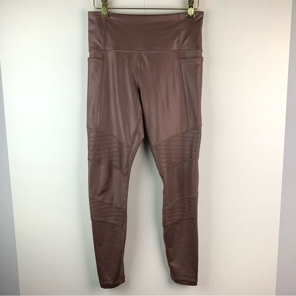 ATHLETA inclination shimmer moto tight sz S Womens Athletic Activewear leggings - Picture 2 of 9